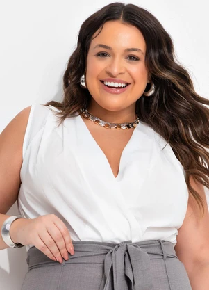 Quintess - Body Off White em Crepe Plano - QUINTESS