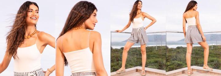 Body Off White em Malha Crepe