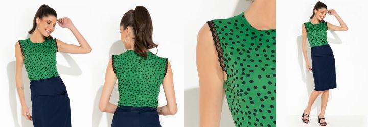 Body Po Verde com Renda