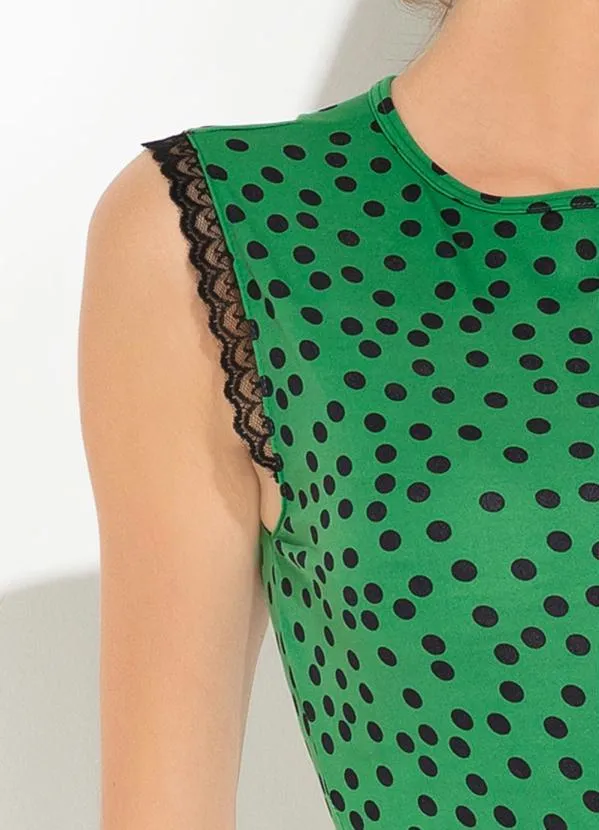 Rosalie - Body Poá Verde com Renda 3