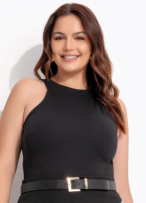 Quintess - Body Preto em Malha Crepe - QUINTESS