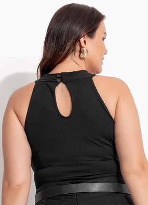 Quintess - Body Preto em Malha Crepe - QUINTESS