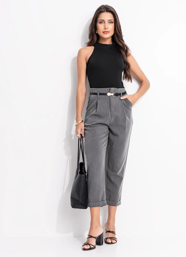 Quintess - Body Preto em Malha Crepe