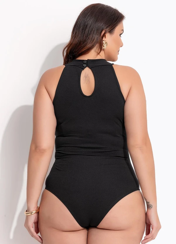 Quintess - Body Preto em Malha Crepe