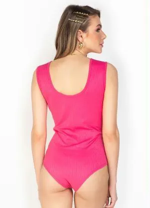 Moda Pop - Body Rosa Decote Costas Cavado - MODA POP