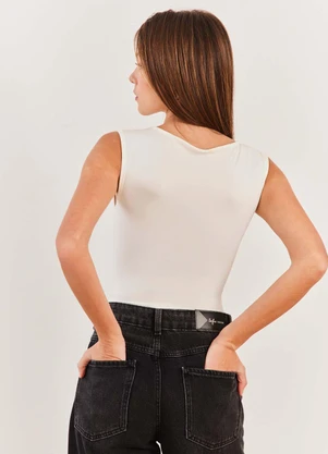 Sofie - Body sem Manga com Aplicação Strass Fluid Bloom  - - SOFIE