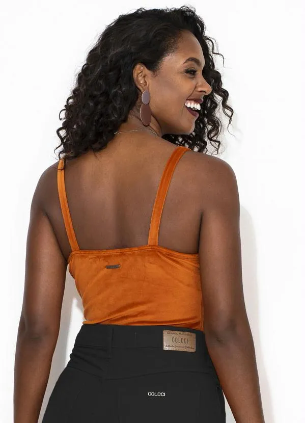 Forum - Body Veludo Molhado Marrom 2