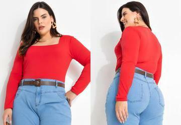 Body Vermelho em Malha Fria