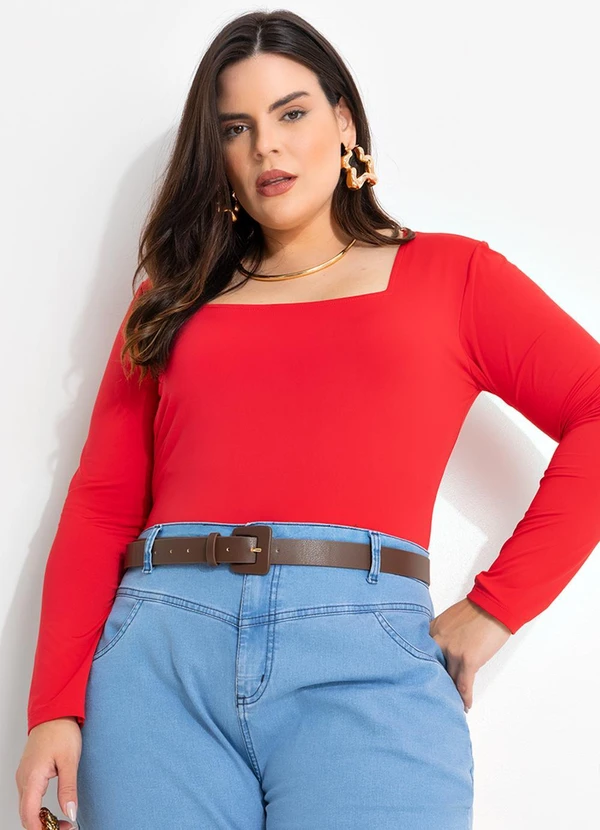 Marguerite - Body Vermelho em Malha Fria