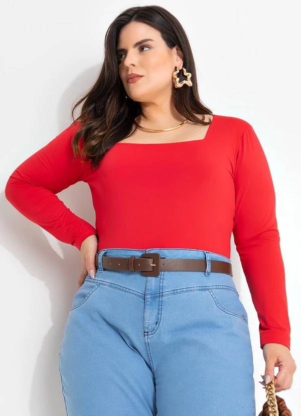 Marguerite - Body Vermelho em Malha Fria 4