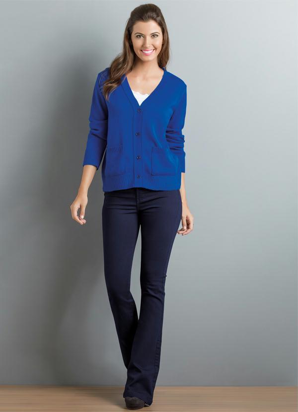 Janine - Cardigã Azul Royal 3