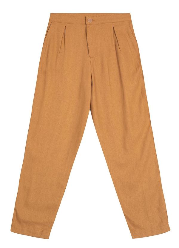 Malwee - Calça Alfaiataria em Viscolinho Marrom