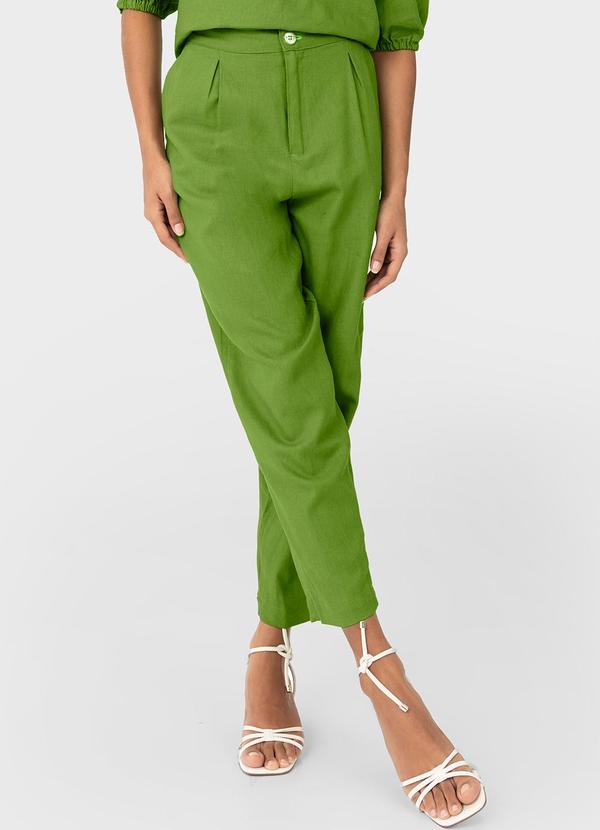 Malwee - Calça Alfaiataria em Viscolinho Verde
