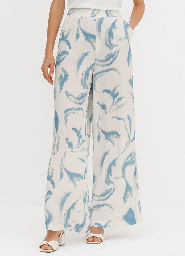 Principessa - Calça Alfaiataria Pantalona Magda Off e Azul