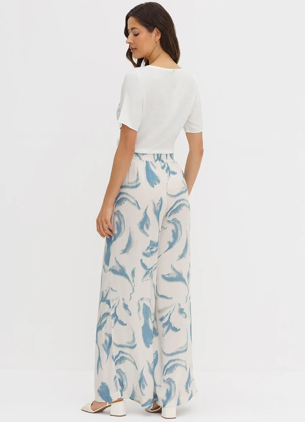 Principessa - Calça em Alfaiataria Pantalona em Viscose Estampada Magda 4