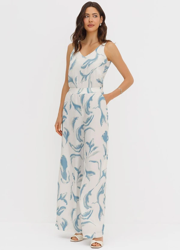 Principessa - Calça em Alfaiataria Pantalona em Viscose Estampada Magda 6