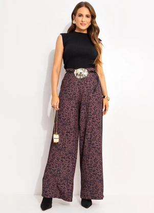 Quintess - Calça Animal Print em Alfaiataria - QUINTESS