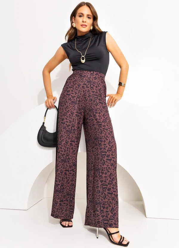 Quintess - Calça Animal Print em Alfaiataria 8