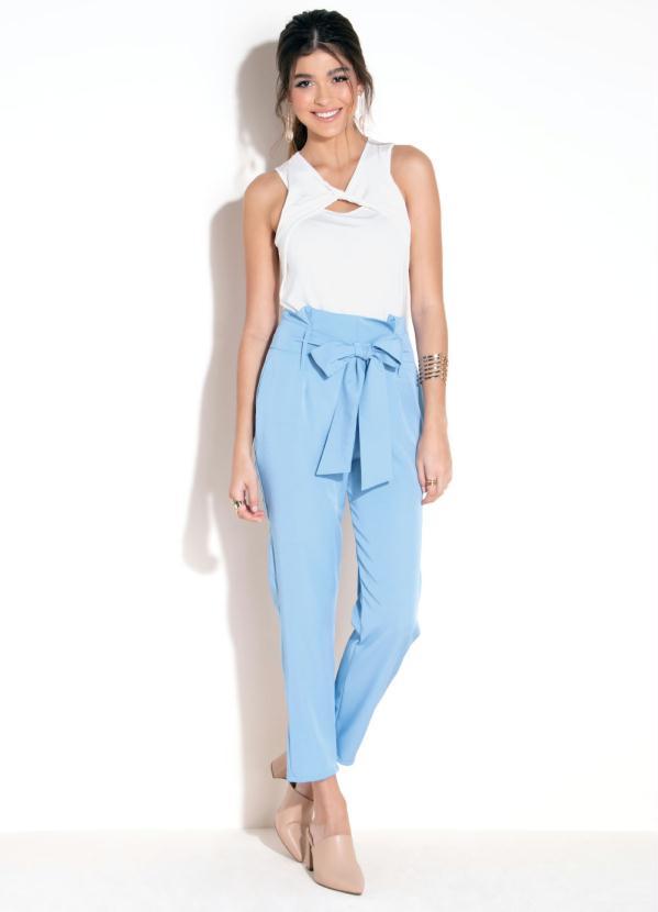 Quintess - Calça Azul Clochard com Faixa 5