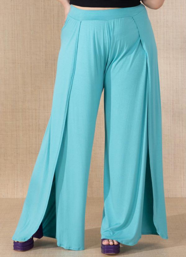 Outlet - Calça Azul com Sobreposição na Perna 8