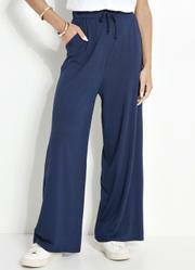 Cala Azul Marinho em Malha de Viscose