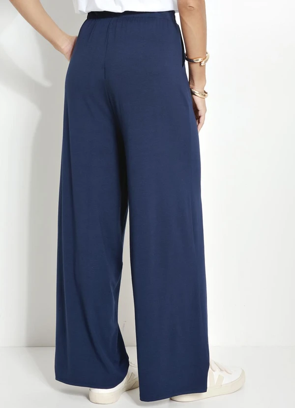 Quintess - Calça Azul Marinho em Malha de Viscose 2