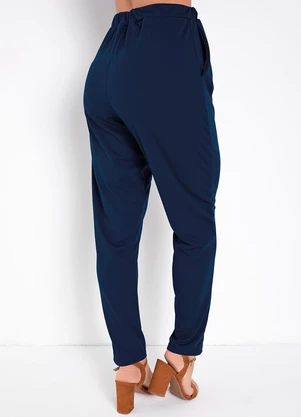 Moda Pop - Calça Azul Marinho em Malha - MODA POP