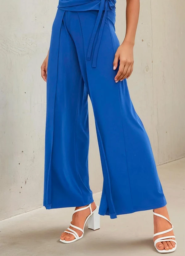 bonprix - Calça Azul Royal em Malha de Viscose