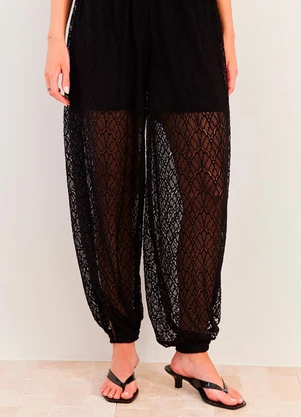 Sofie - Calça Balloon em Renda Urban Frame Preto - SOFIE