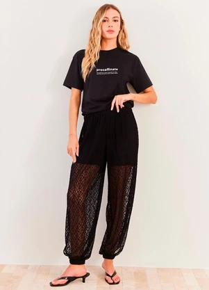Sofie - Calça Balloon em Renda Urban Frame Preto - SOFIE