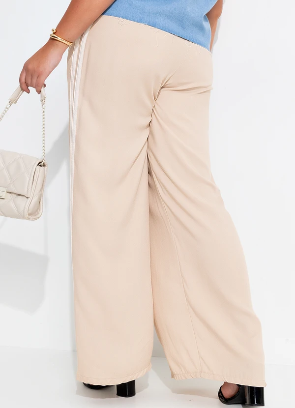 Quintess - Calça Bege em Viscose Plana Sarjada 8