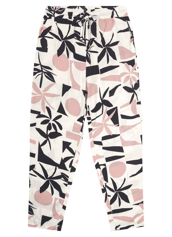 Malwee - Calça Branca Feminina Carrot Tropical 3