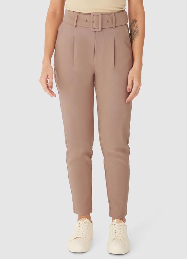 Malwee - Calça Carrot Alfaiataria Taupe