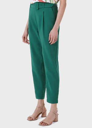 Malwee - Calça Carrot Alfaiataria Verde  - MALWEE