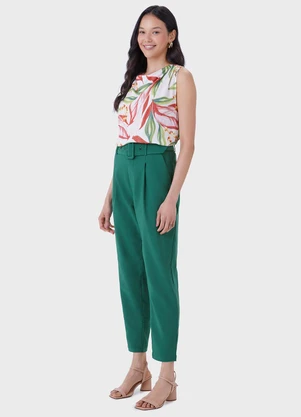 Malwee - Calça Carrot Alfaiataria Verde  - MALWEE