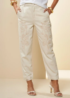 Doce Trama - Calça Cintura Alta Celebration Branco - DOCE TRAMA