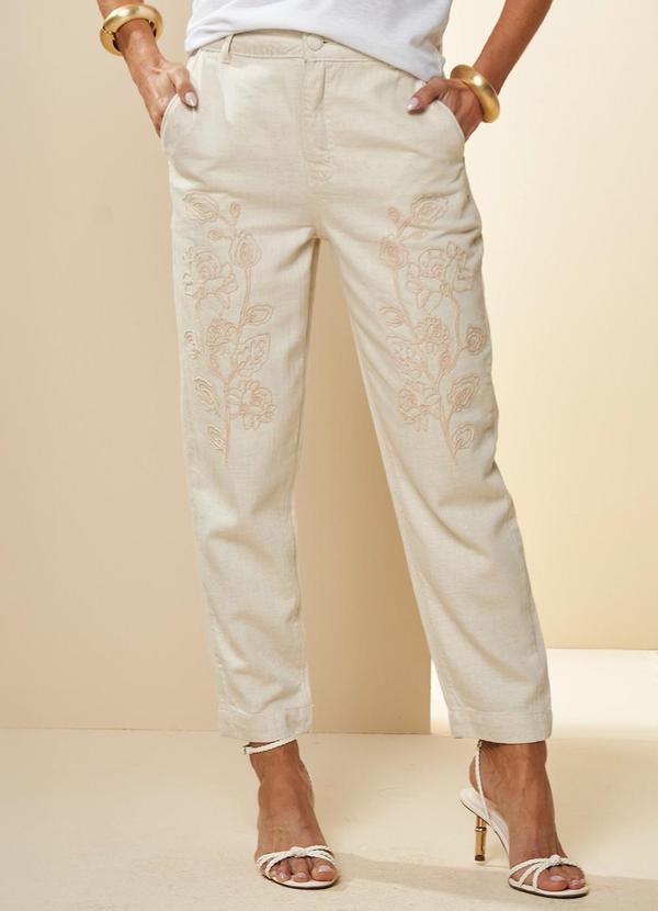 Doce Trama - Calça Cintura Alta Celebration Branco