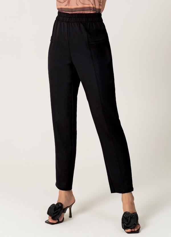 Habana - Calça Cintura Alta de Alfaiataria Preto