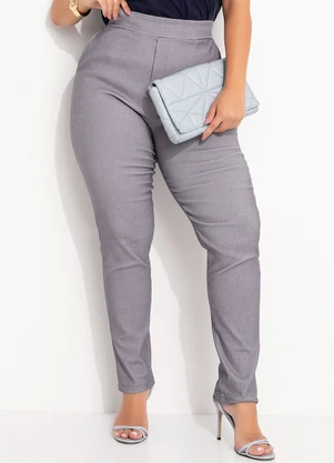 Quintess - Calça Cinza Claro em Bengaline - QUINTESS