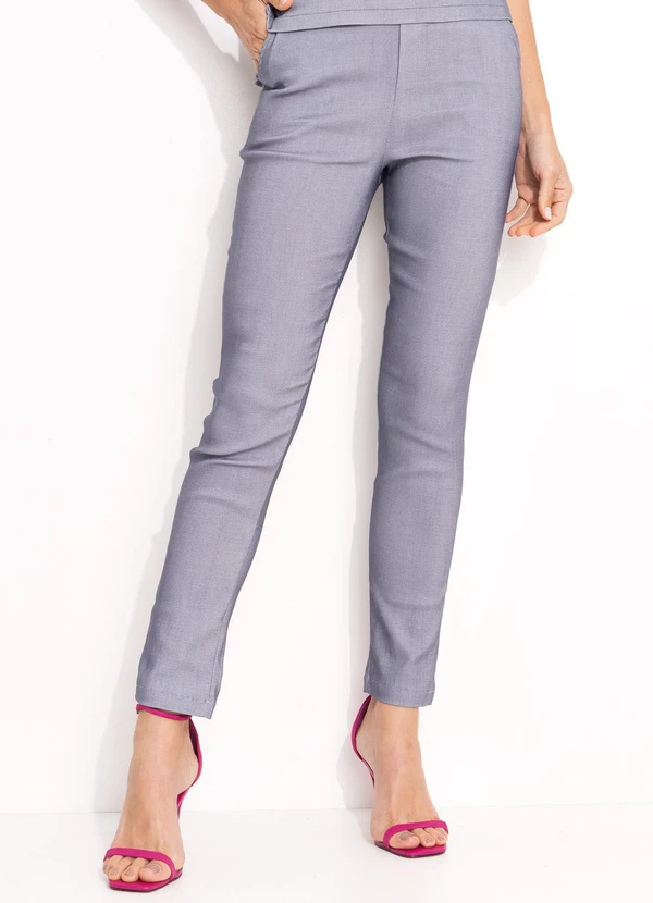 Quintess - Calça Cinza Claro em Bengaline