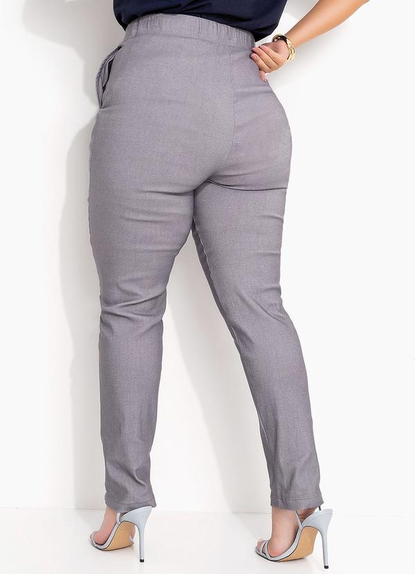 Quintess - Calça Cinza Claro em Bengaline 10