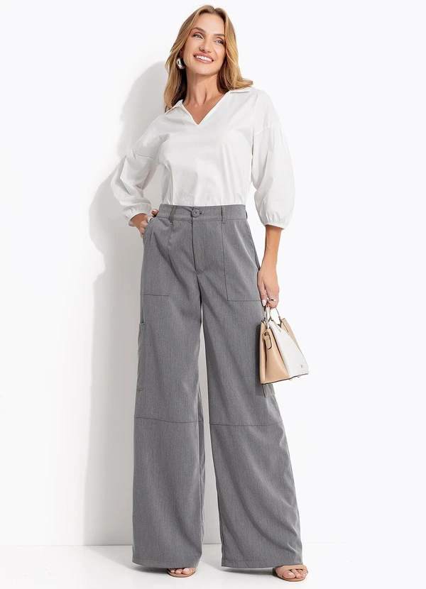 Quintess - Calça Cinza em Alfaiataria 2