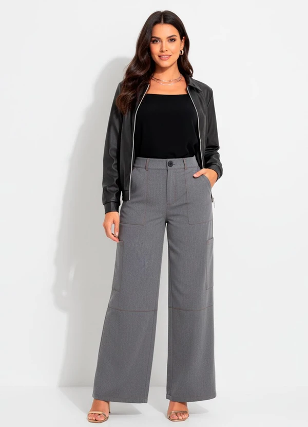 Quintess - Calça Cinza em Alfaiataria 9