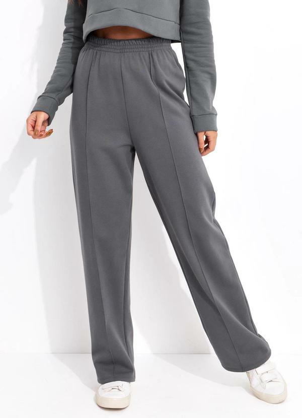 Bimini - Calça Cinza Escuro em Moletom Peluciado