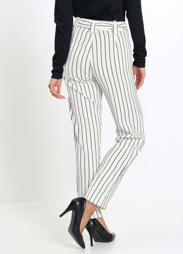 bonprix - Calça Clochard com Amarração Listrada Off White 2
