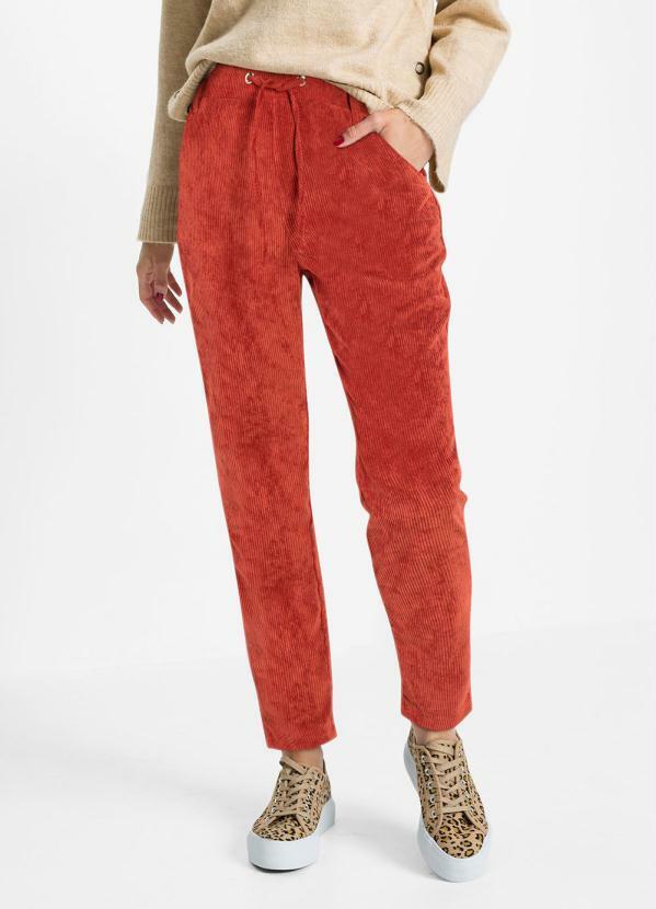 bonprix - Calça com Bolsos Cintura Alta Ferrugem 5