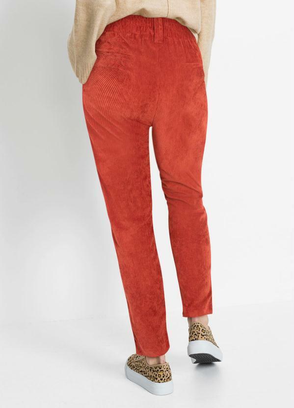 bonprix - Calça com Bolsos Cintura Alta Ferrugem 4