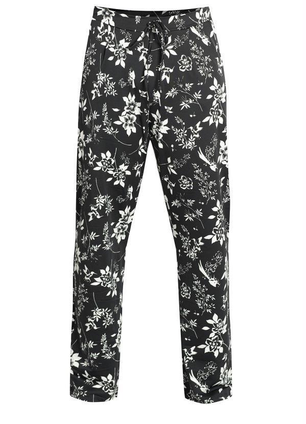Cala com Bolsos Cintura Alta (Floral Dark)