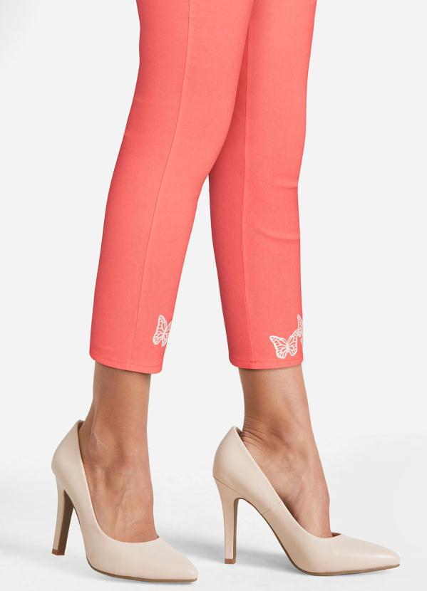 Queima Estoque - Calça com Elástico Cintura Alta Coral 3