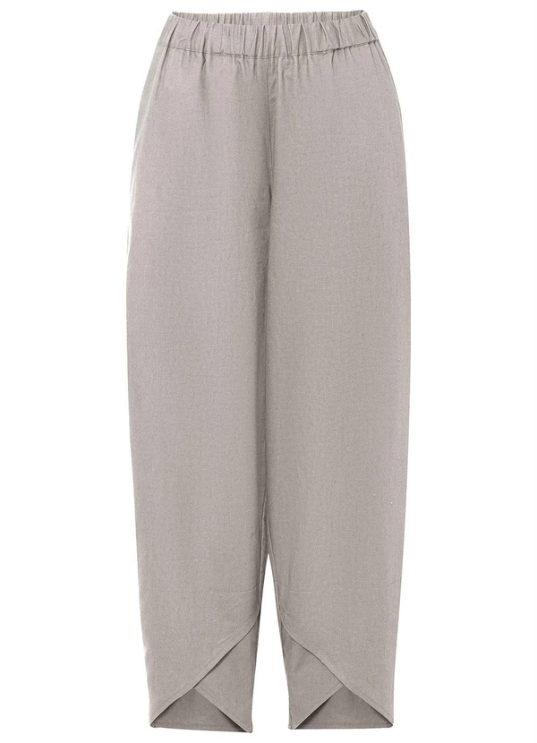 bonprix - Calça com Transpasse na Barra Bege 4